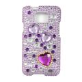 Full Rhinestone Purple Heart Case for AT&T Samsung Galaxy SII I777