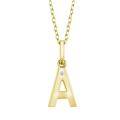 Gold over Silver Diamond Accent Initial A Necklace