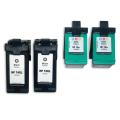 HP 74XL/75XL Black/Color Ink Cartridges (Remanufactured) (Pack of 4)