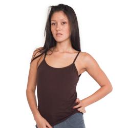 American Apparel Women's Brown Sheer Spaghetti Tank Top