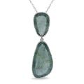 Sterling Silver 20 1/5ct TGW Moss Aquamarine Fashion Necklace