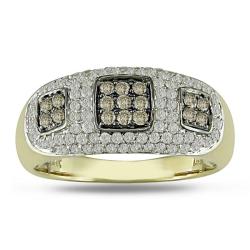 10k Yellow Gold 1/2ct TDW Brown and White Diamond Ring (G-H, I2-I3)