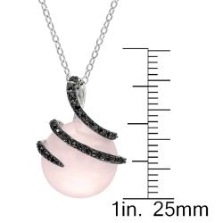 Silver Pink Opal and Diamond Accent Necklace