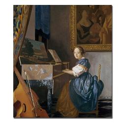 Jan Vermeer 'A Young Lady Seated at the Virginal' Canvas Art