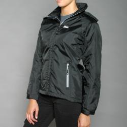 First Down Women's Black Hooded Tech Jacket 