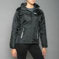 First Down Women's Black Hooded Tech Jacket