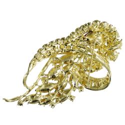 Cano Gold-plating and Crystal Stones Flames Design Brooch