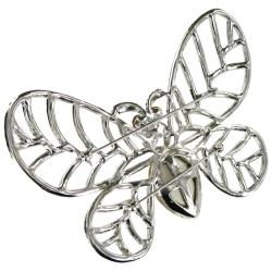 Cano Topaz and White Crystal Stones Butterfly Design Brooch