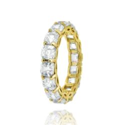 Icz Stonez 18k Yellow Gold over Silver Asscher-cut Cubic Zirconia Eternity Ring (9.24ct TGW)