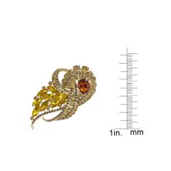 Cano Gold-plating and Crystal Stones Flames Design Brooch
