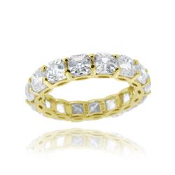 Icz Stonez 18k Yellow Gold over Silver Asscher-cut Cubic Zirconia Eternity Ring (9.24ct TGW)