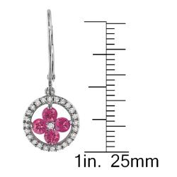 Miadora 14k White Gold 1ct TDW Pink and White Diamond Earrings (G-H,I1)