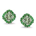 Sterling Silver Green Amethyst and Tsavorite Earrings