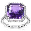 10k White Gold Amethyst and 3/8ct TDW Diamond Ring (H-I, I1-I2)