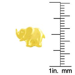 14k Yellow Gold Elephant Stud Earrings