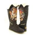Ed Hardy Women's Brown Faux Fur-lined Boots
