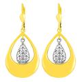 14k Two-tone Gold Double Teardrop Filigree Dangle Earrings