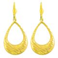 14k Yellow Gold Textured Teardrop Dangle Earrings