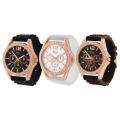 Geneva Platinum Women's Rhinestone Decorative Chronograph Watch