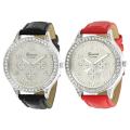 Geneva Platinum Women's Rhinestone Decorative Chronograph Watch
