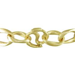 14k Yellow Gold Twisted Oval Link Bracelet 