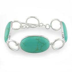 Sterling Silver Shape Turquoise Gemstone Bracelet