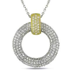 18k White and Yellow Gold 1ct TDW Diamond Necklace (G-H, SI1-SI2)