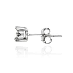 Sterling Silver 1/8ct TDW Blue Diamond Crown Stud Earrings