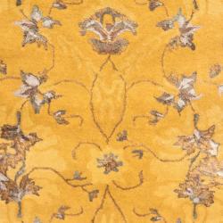 Handmade Majestic Gold N.Z. Wool and Viscose Rug (2'6 x 8')
