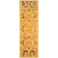 Handmade Silk Road Majestic Gold N.Z. Wool and Viscose Rug (2'6 x 8')