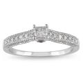 10k Gold 1/4ct TDW Diamond and Pink Sapphire Engagement Ring (G-H, I2-I3)