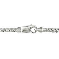 14k White Gold 1/10ct TDW Diamond Flexible Bangle Bracelet (G-H, SI2)