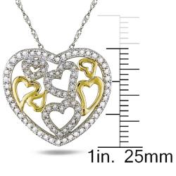 14k Two-Tone Gold 1/2ct Diamond Heart Necklace (H-I, I1-I2)