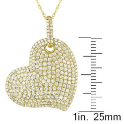 14k Yellow Gold 2 1/4ct TDW Diamond Heart Necklace (G-H, SI1-SI2)