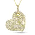 14k Yellow Gold 2 1/4ct TDW Diamond Heart Necklace (G-H, SI1-SI2)