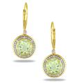 Silver Lemon Quartz 1/10ct TDW Diamond Earrings (G-H, I3)