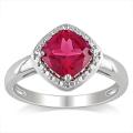 Miadora Sterling Silver Created Ruby Fashion Ring