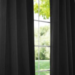 Jet Black Thermal Blackout 120-inch Curtain Panel Pair