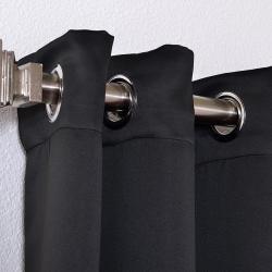 Jet Black Thermal Blackout 120-inch Curtain Panel Pair