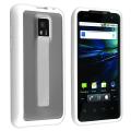 Clear with White Trim TPU Rubber Skin Case for LG G2X