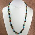 Handtied MultiAmber And Turquoise Necklace (Lithuania)