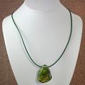 Freeform Green Baltic Amber Cord Necklace (Lithuania)