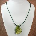 Freeform Green Baltic Amber Cord Necklace (Lithuania)