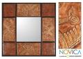 Leather 'Herons' Mirror (Peru)