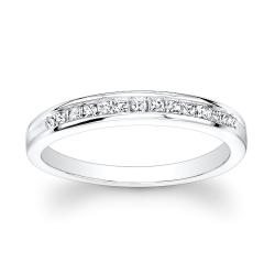 14k White Gold 1/4ct TDW Channel-set Princess Diamond Band (H-I, I1)