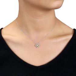 Miadora 10k White Gold 1/2ct Yellow and White Diamond Necklace (G-H,I1-2)