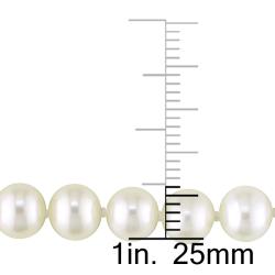 14k Yellow Gold Freshwater Pearl Necklace and Earrings Set (6-6.5 mm)