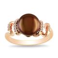 Pink Silver Freshwater Pearl and Diamond Accent Ring (9-9.5 mm)(G-H, I2-I3)