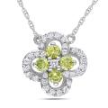 Miadora 10k White Gold 1/2ct Yellow and White Diamond Necklace (G-H,I1-2)