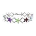 Sterling Silver 7 3/4ct TGW Multi-gemstone Bracelet